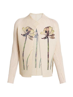 Pressed Flora Pleats Cardigan