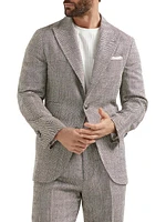 Chevron Deconstructed Blazer with Large Peak Lapels