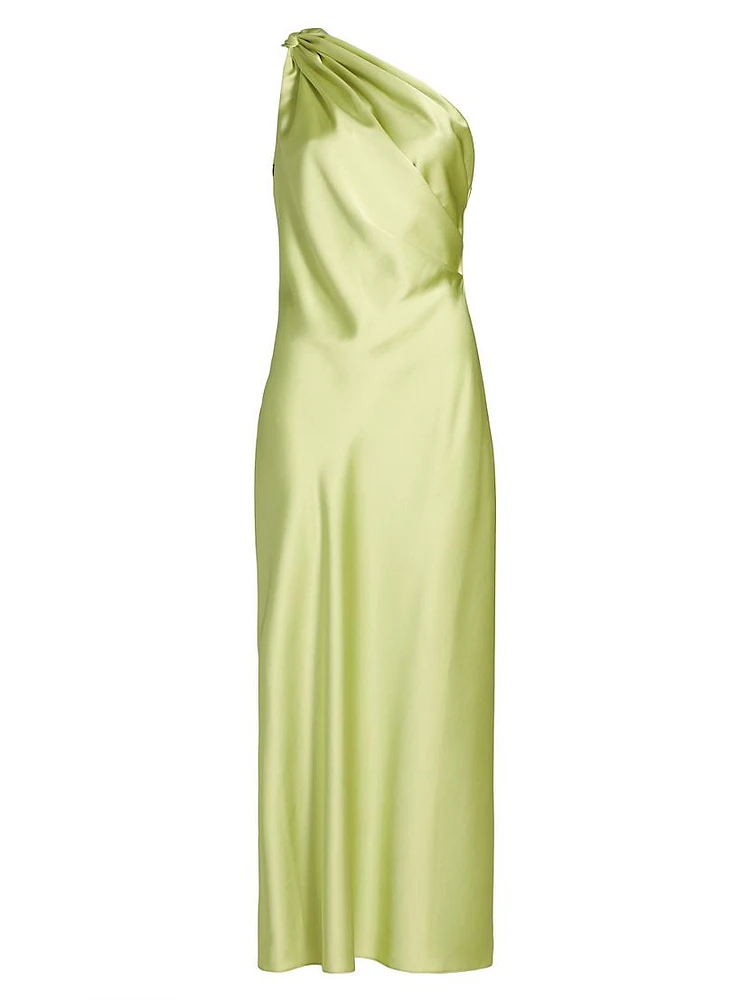 Stassi Satin One-Shoulder Dress