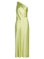 Stassi Satin One-Shoulder Dress