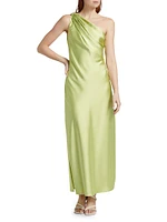 Stassi Satin One-Shoulder Dress