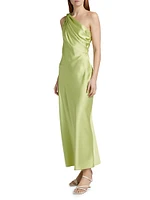 Stassi Satin One-Shoulder Dress