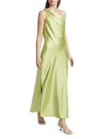 Stassi Satin One-Shoulder Dress