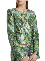 Aspen Sequined Damask Crop Jacket