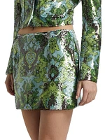 Aspen Sequined Damask Miniskirt
