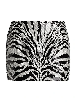 Juno Sequined Zebra Miniskirt