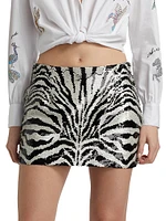 Juno Sequined Zebra Miniskirt