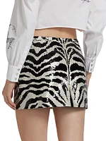 Juno Sequined Zebra Miniskirt