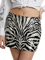 Juno Sequined Zebra Miniskirt