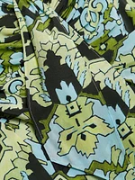Peeta Damask Trumpet-Hem Midi-Dress