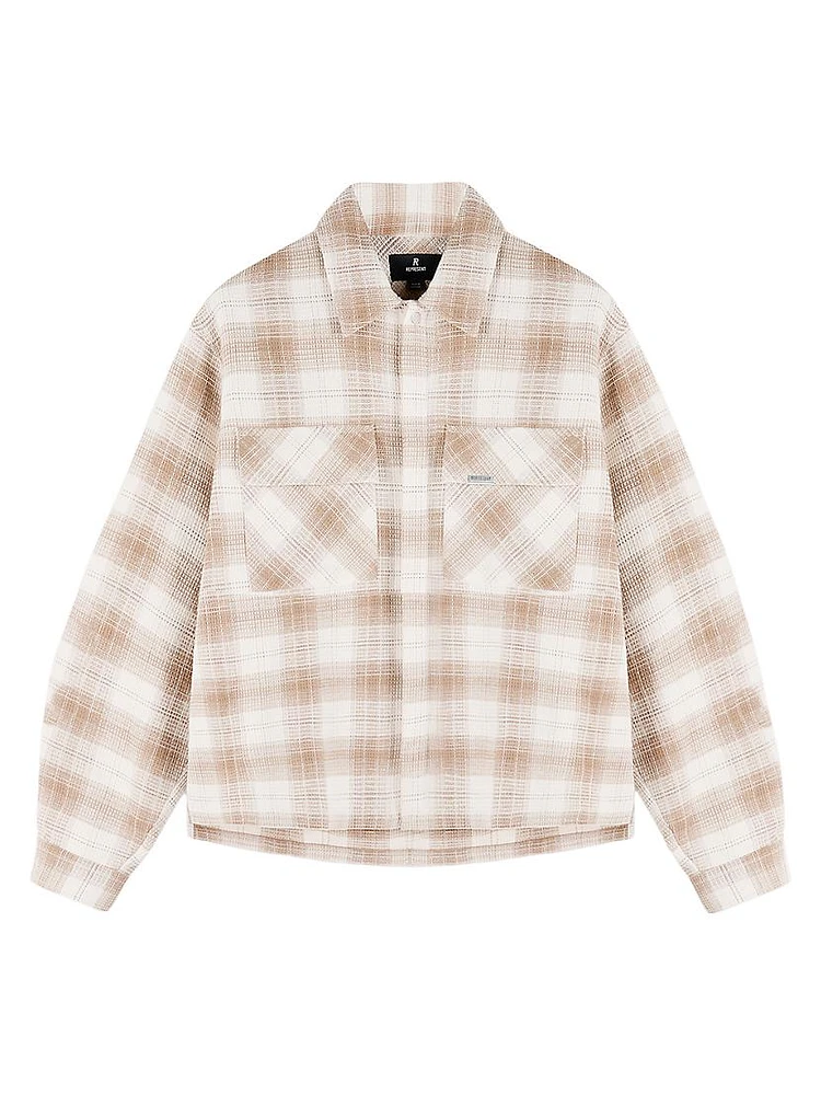Waffle-Knit Flannel Shirt