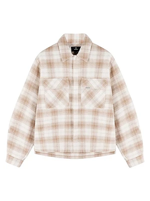 Waffle-Knit Flannel Shirt