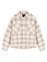 Waffle-Knit Flannel Shirt