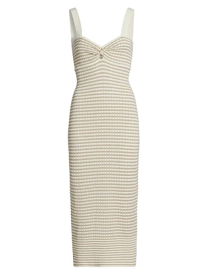 Jessa Metallic Striped Knit Midi-Dress
