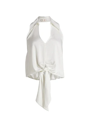 Lucinda Tie-Waist Halter Top