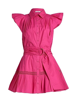 Marceline Embroidered D-Ring Belted Minidress