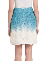 Ombré Wool-Silk Miniskirt