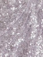 Sequined Side Drape Gown