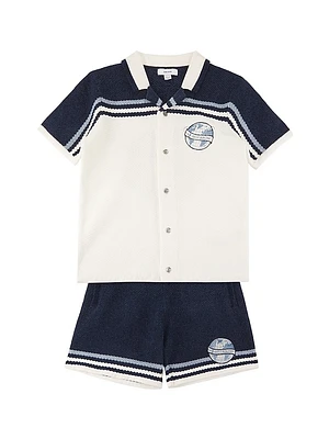 Little Boy's & 2-Piece Peter Knit Shirt Shorts Set