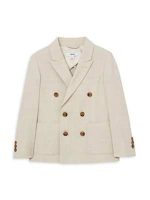 Little Boy's & Belmont Plaid Double-Breasted Blazer
