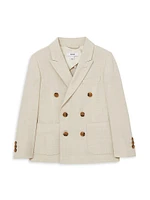 Little Boy's & Belmont Plaid Double-Breasted Blazer