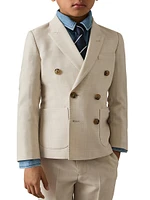 Little Boy's & Belmont Plaid Double-Breasted Blazer
