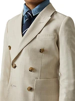 Little Boy's & Belmont Plaid Double-Breasted Blazer