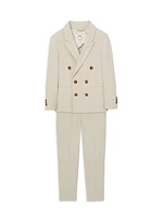 Little Boy's & Belmont Plaid Double-Breasted Blazer
