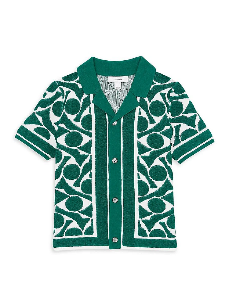 Little Boy's & Dermond Jacquard Shirt Shorts Set
