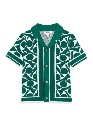 Little Boy's & Dermond Jacquard Shirt Shorts Set