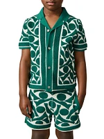 Little Boy's & Dermond Jacquard Shirt Shorts Set