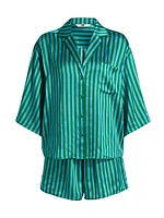 Washable Silk Striped Pajamas