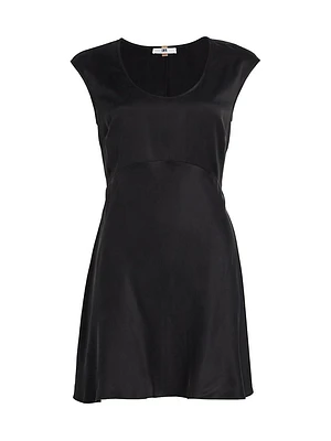 Silk Cap-Sleeve Minidress