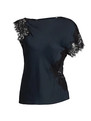 Alessia Satin & Lace Top