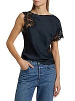 Alessia Satin & Lace Top