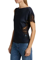 Alessia Satin & Lace Top