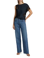 Alessia Satin & Lace Top