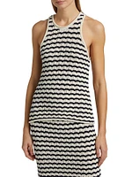 Nelly Striped Cotton-Blend Crochet Top