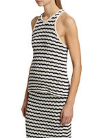 Nelly Striped Cotton-Blend Crochet Top