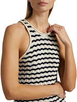 Nelly Striped Cotton-Blend Crochet Top