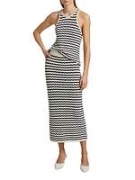 Nelly Striped Cotton-Blend Crochet Top