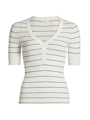 Francis Striped Cotton-Blend Top
