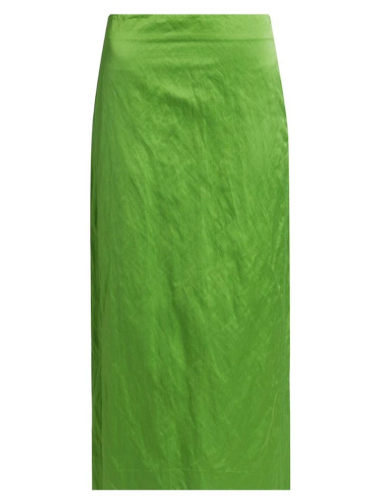 Phoebe Satin Pencil Skirt