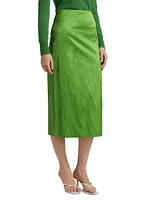 Phoebe Satin Pencil Skirt