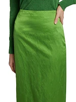 Phoebe Satin Pencil Skirt