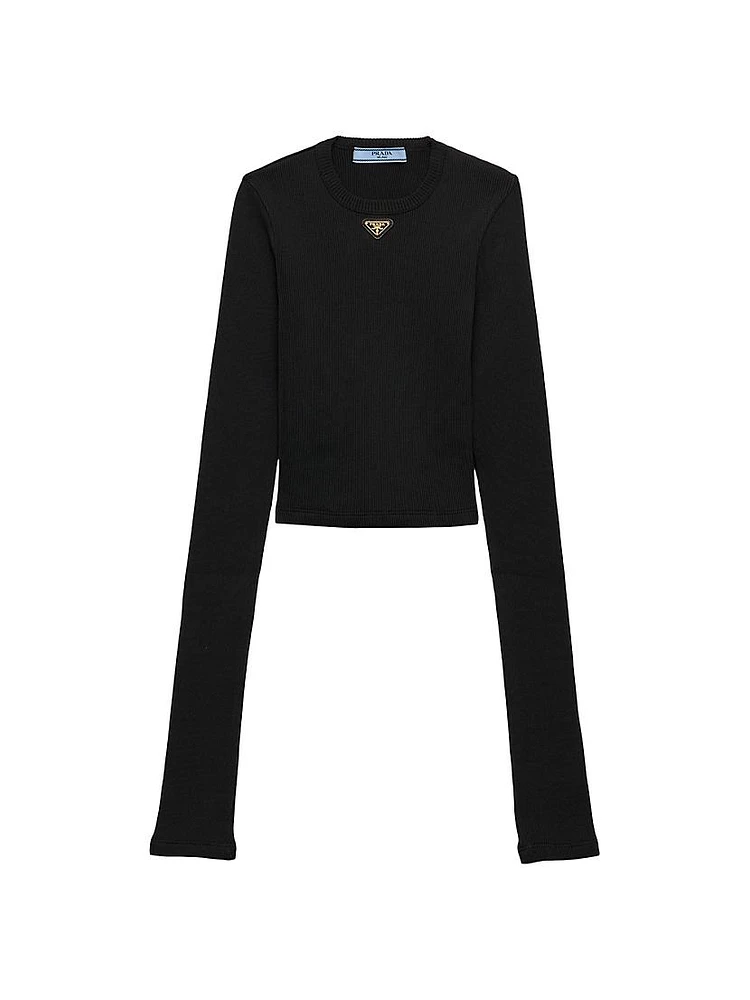 Ribbed Knit Jersey Top