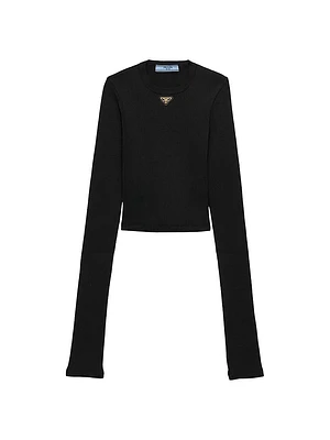 Ribbed Knit Jersey Top