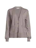 Stretch-Cotton V-Neck Cardigan