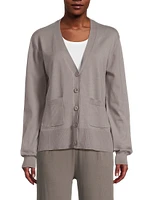 Stretch-Cotton V-Neck Cardigan