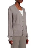 Stretch-Cotton V-Neck Cardigan